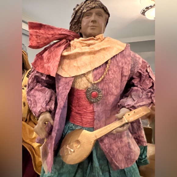 Two Paper Maché Figurines, Handcrafted Clay Sculptures, Eclectic Home Decor - Picture 11 of 15